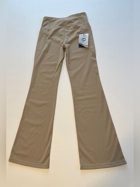 Iuga Kids Wide-Leg Active leggings size M/14 Khaki stretch with pockets new